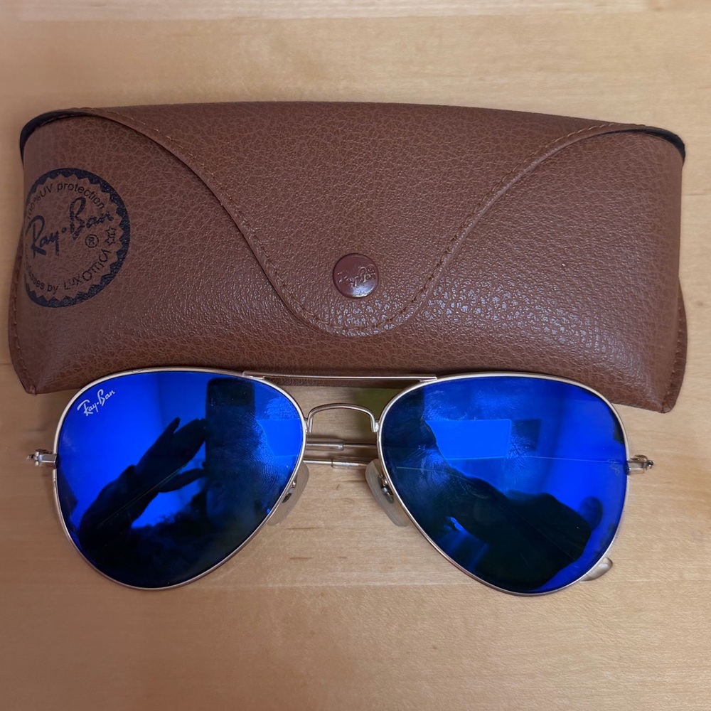 Ray-Ban Aviators - Blue Lens with Gold Tone